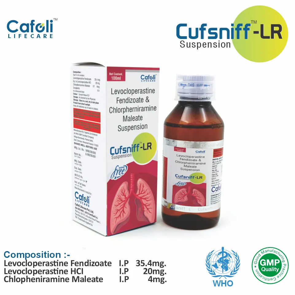 Levocloperastine + Chlorpheniramine Syrup Packaging